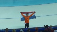 Stefan Groothuis viert zijn olympische titel / Bron: M. Vrijhoef, Wikimedia Commons (CC BY-SA-3.0)